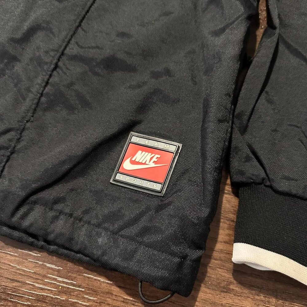VINTAGE 90s NIKE Black Windbreaker Jacket White Accents - Women's S - Picture 4 of 8